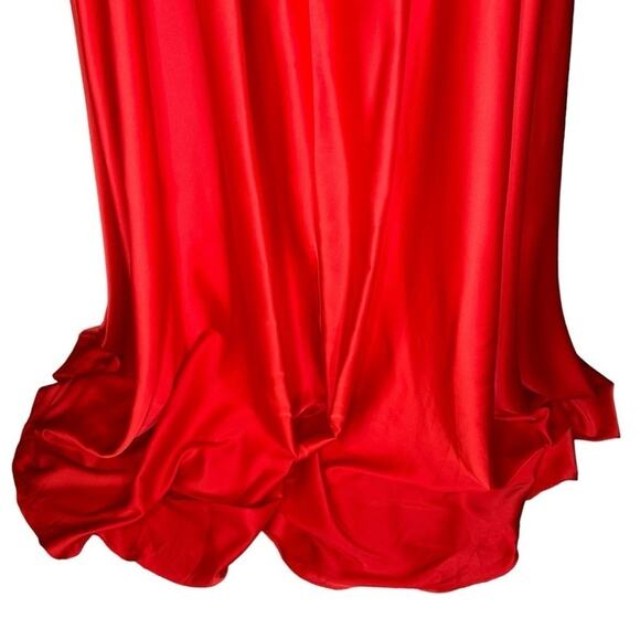 Mac Duggal Cherry Red Rosette Halter Chiffon Evening Gown 14 - Picture 11 of 12